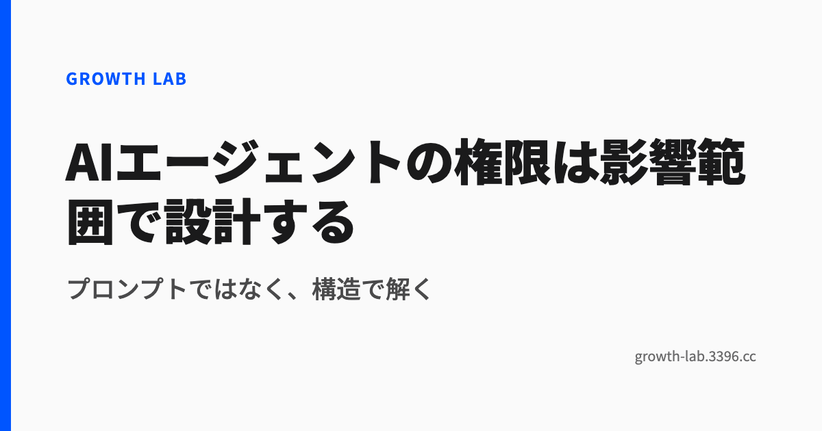 AIエージェントの権限は影響範囲で設計する