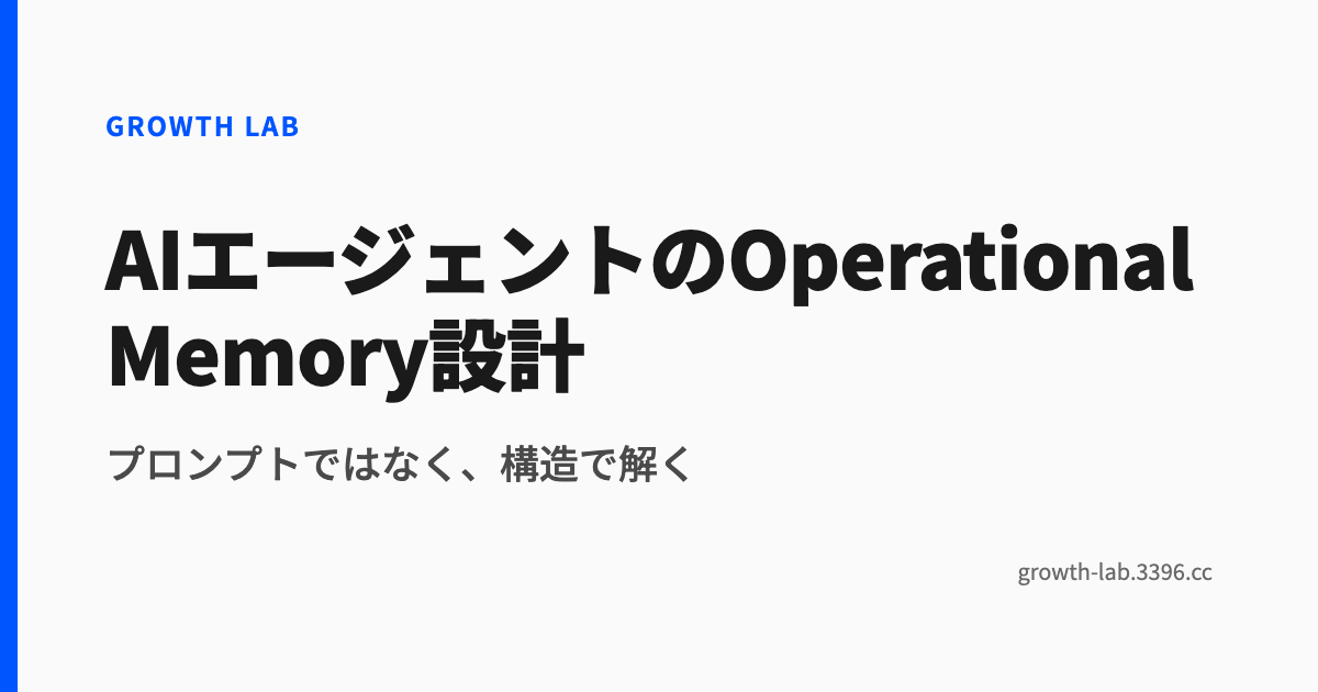 AIエージェントのOperational Memory設計