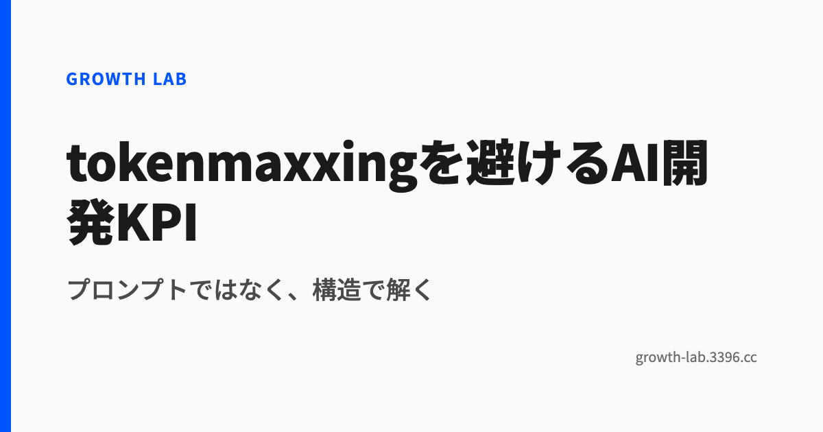 tokenmaxxingを避けるAI開発KPI