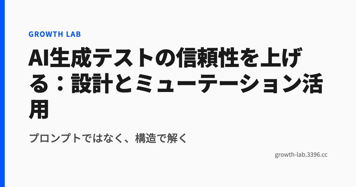 AI生成テストの信頼性を上げる：設計とミューテーション活用