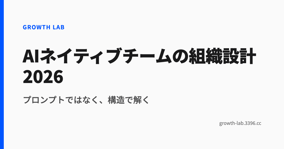 AIネイティブチームの組織設計2026