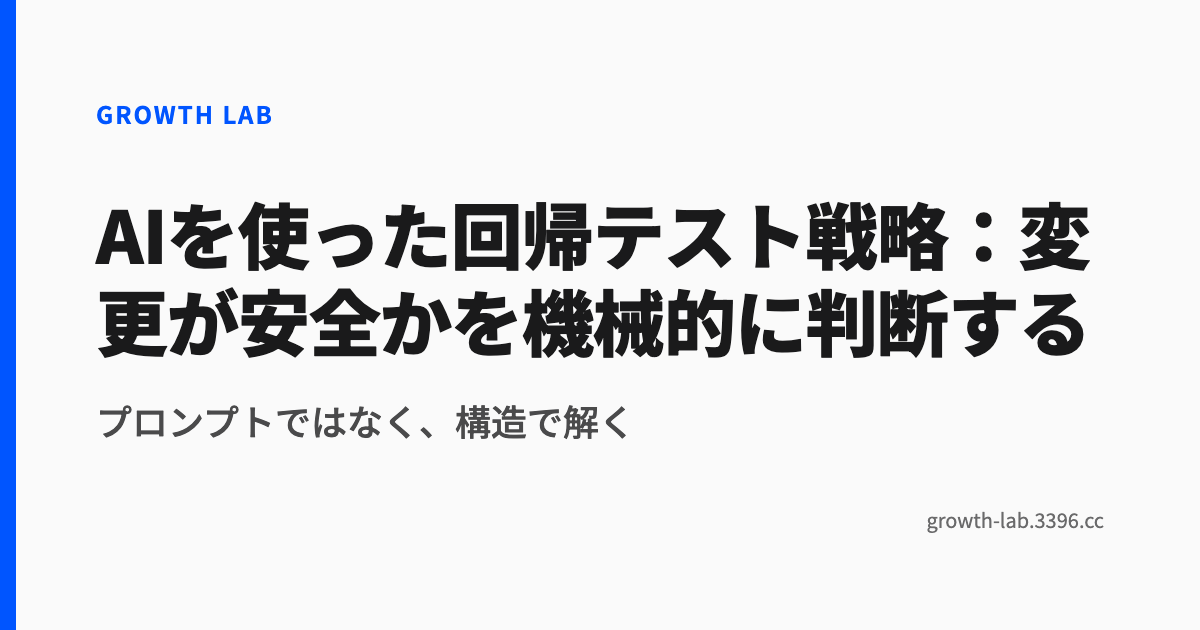 AIを使った回帰テスト戦略：変更が安全かを機械的に判断する