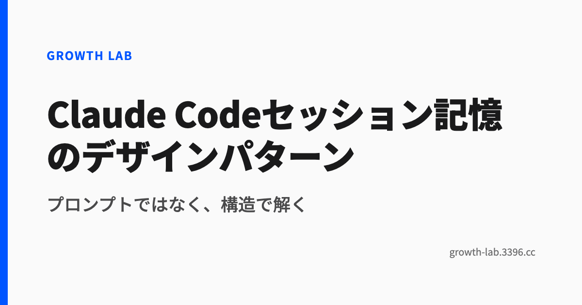 Claude Codeセッション記憶のデザインパターン