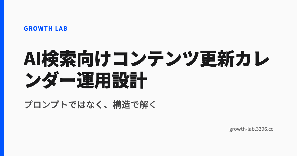 AI検索向けコンテンツ更新カレンダー運用設計