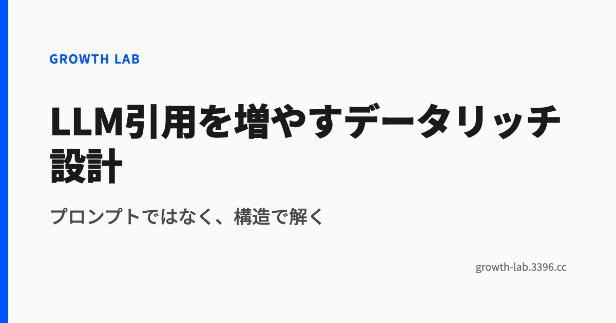 LLM引用を増やすデータリッチ設計