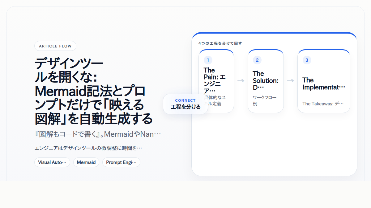 デザインツールを開くな：Mermaid記法とプロンプトだけで「映える図解」を自動生成する