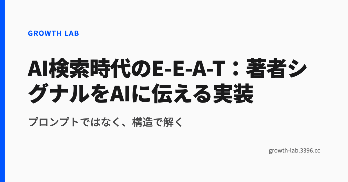 AI検索時代のE-E-A-T：著者シグナルをAIに伝える実装