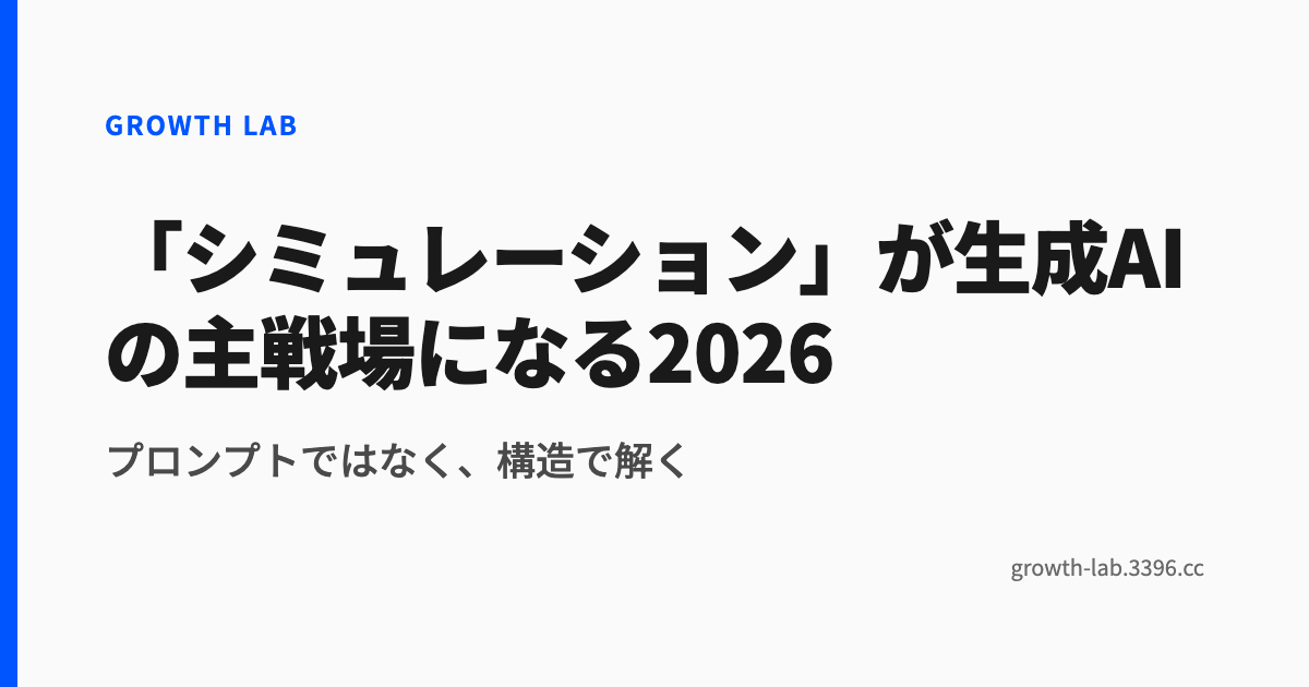 「シミュレーション」が生成AIの主戦場になる2026