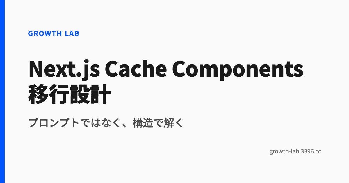 Next.js Cache Components移行設計