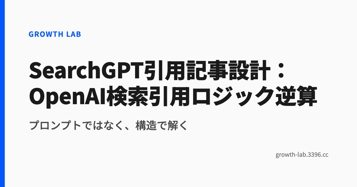 SearchGPT引用の記事設計：OpenAI検索を逆算