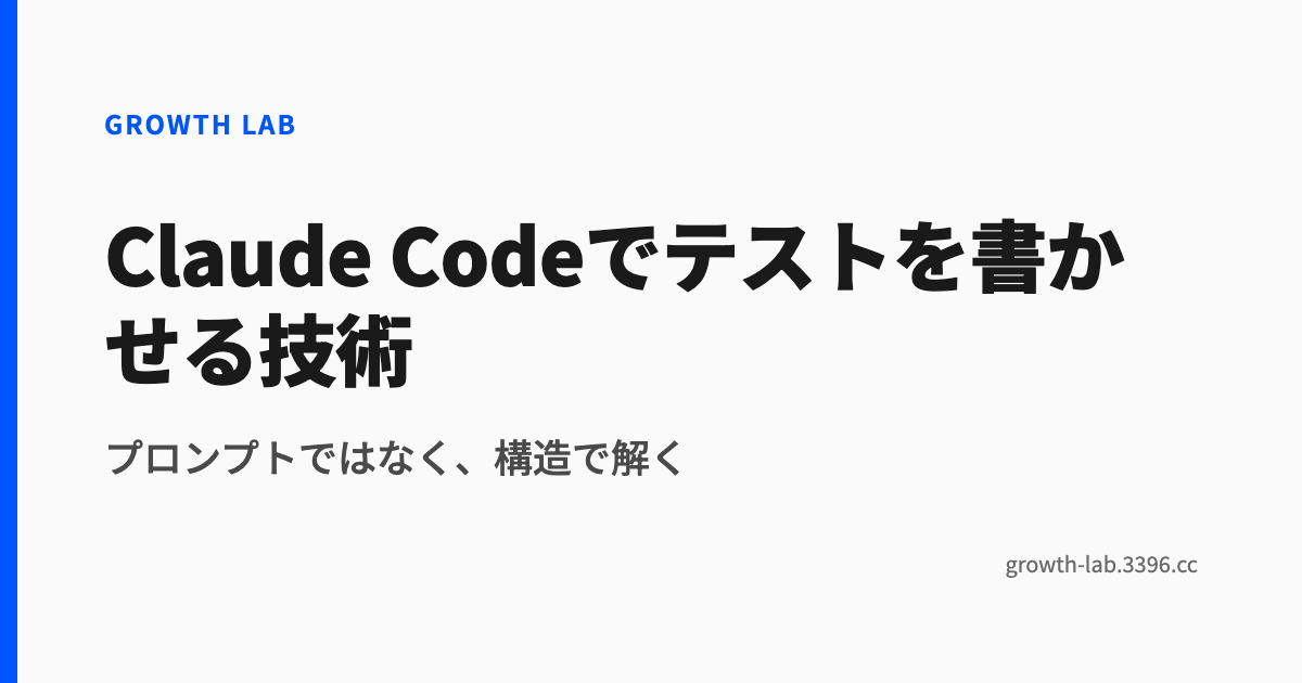 Claude Codeでテストを書かせる技術