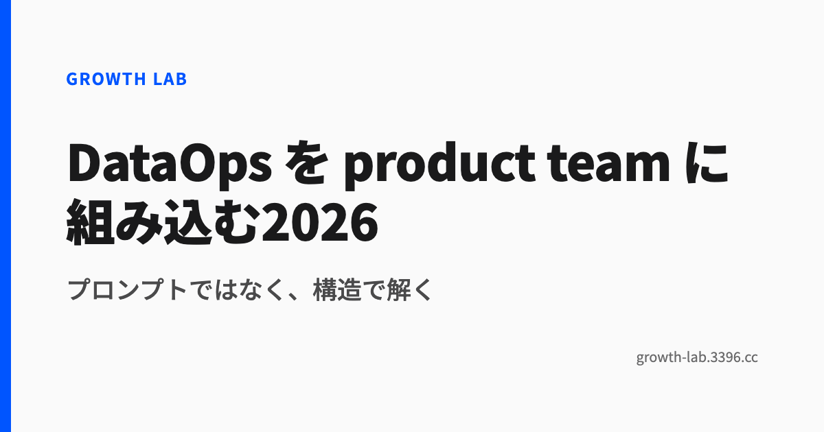DataOps を product team に組み込む2026
