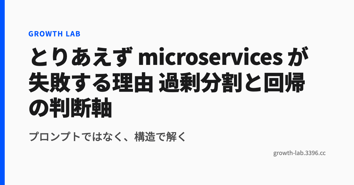 マイクロサービス失敗パターン