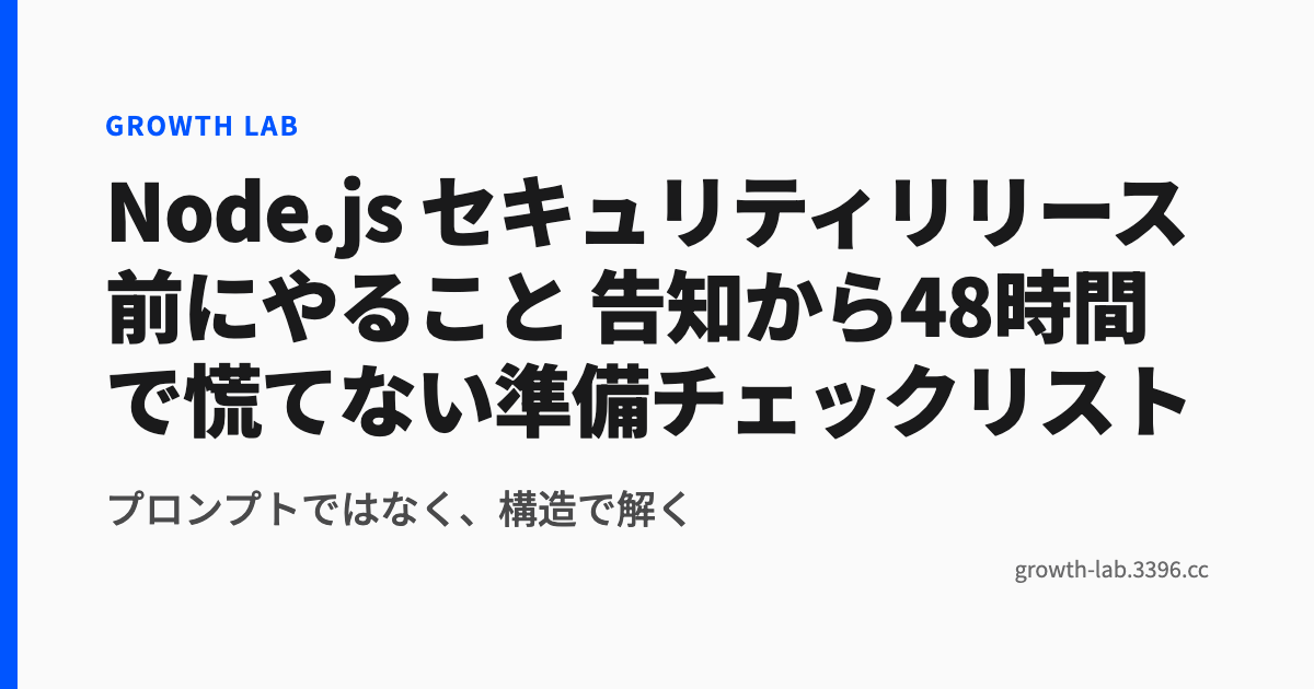 Node.js更新を48hで備える