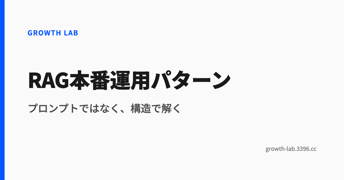 RAG本番運用パターン