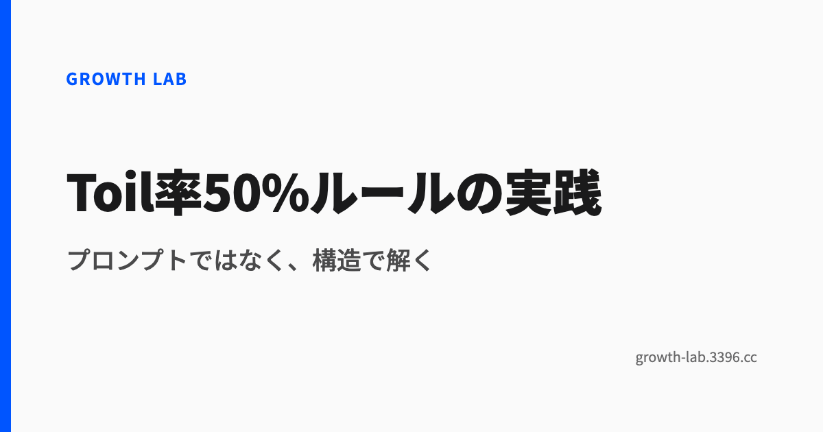 Toil率50%ルールの実践